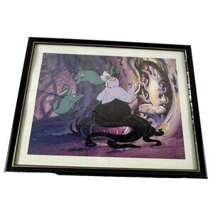Disney Lithograph Print Little Mermaid Ursula Black Frame
